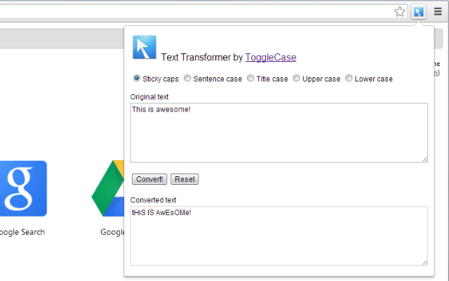 ToggleCase Text Transformer Chrome Extension